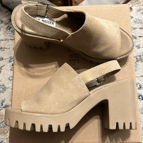 Steve Madden Sunnyside Slingback Lug Sandals Size 7 - Picture 4 of 15